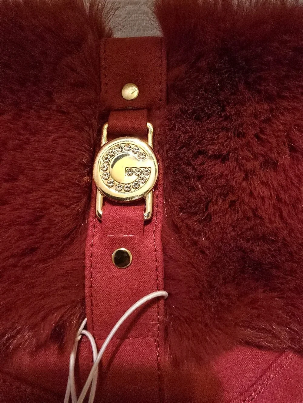 GBG Los Angeles Aleya Red Faux Fur Suede Winter Boots Size 9 NWOT